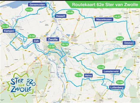 Routekaart van Zwolle met verdeelpunten van servicediensten
