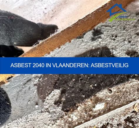 Grafiek die de uitfasering van asbest in Vlaanderen tot 2040 toont.