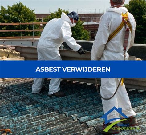 Infographic met stappenplan voor het veilig verwijderen van gebonden asbest.