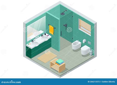 Illustratie van een moderne badkamer met een douchecabine