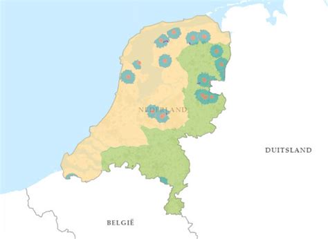 Overzichtskaart van Noord-Nederland met de locaties van de NIVO Groep vestigingen.