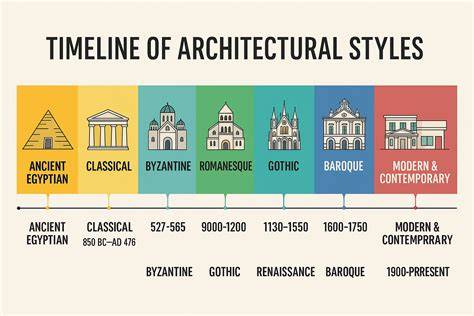Infographic: overzicht populaire 20e-eeuwse architectuurstijlen