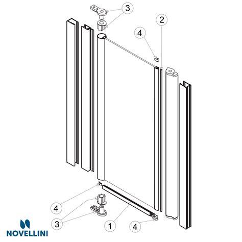 Infographic: Installatieoverzicht Novellini Giada 2Draaiende Deuren