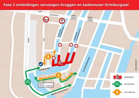 Infographic: Kaart en plan van Diepswallen, met kades en bruggen