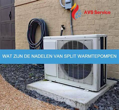 Infographic met het principe van een split warmtepomp en de positie op een plat dak