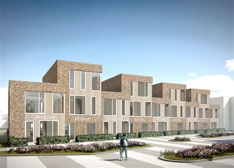3D-impressie kantoorvilla's op Moutlaan, Roombeek