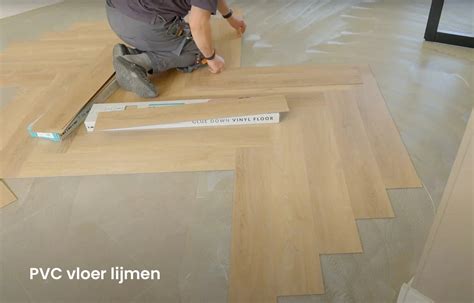 visualisatie van klik-PVC montage en klik-verbinding