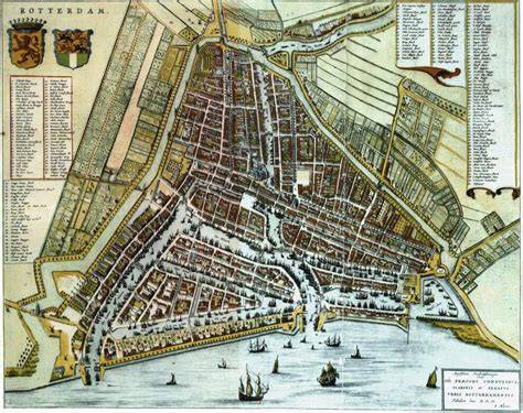 Kaart van Rotterdam met haven en geschiedenis