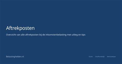 Overzicht aftrekposten bedrijfsruimte eigenaar/huurder