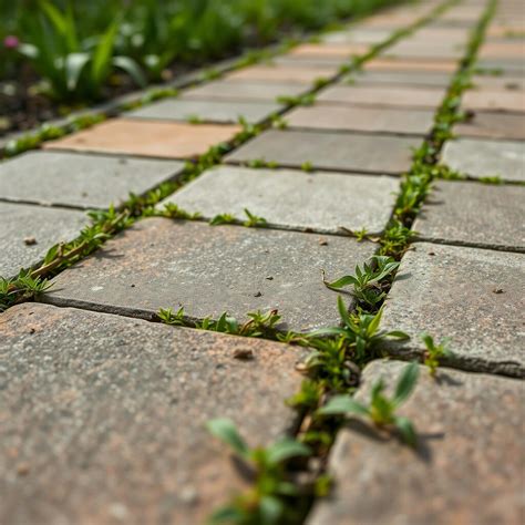 Schema met preventieve maatregelen tegen onkruid tussen tegels