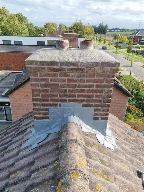 Diagram: waterdicht maken van een schoorsteen