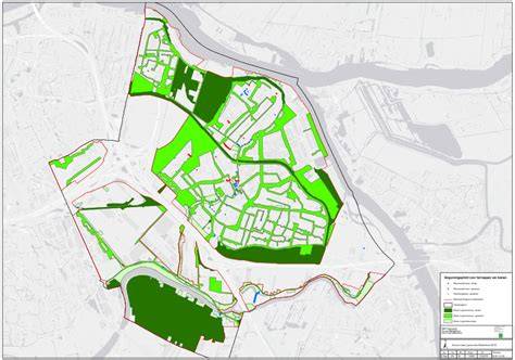 Plan en kaart van Tolberg-gebied met uitgestrekte parkeervoorzieningen en groengebieden
