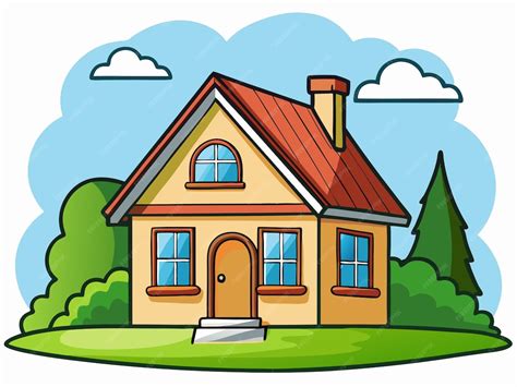 Illustratie van een huis met verbouwingssymbolen zoals een hamer, bouwhelm en bouwtekening