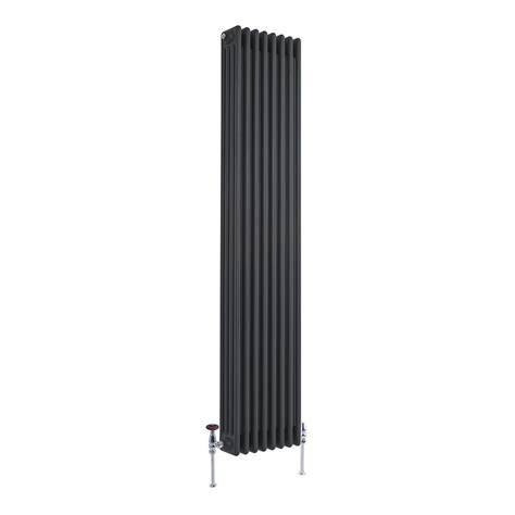 Diagram: verticale radiator opties en afmetingen