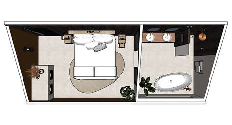 3D-ontwerp voorbeeld van badkamer en suite
