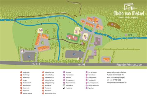 Plattegrond van Landgoed Heuven met locaties De Ruif en De Deel