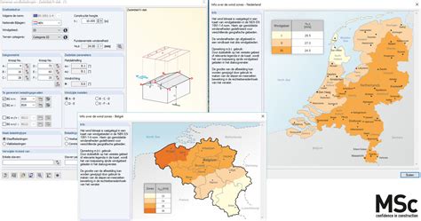 Diagram: sneeuw- en windbelasting zones in Nederland