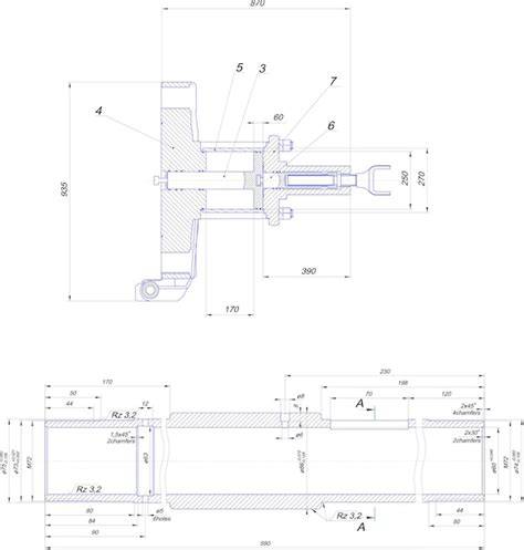 Technische tekening van hogedrukreiniging tot 250 bar