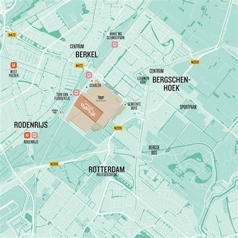 Kaart: Regio Bergschenhoek met aanbieders van puinafval containers