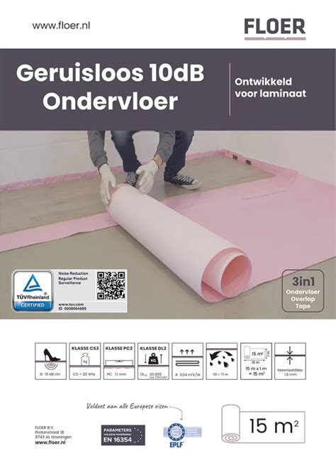 Grafiek: Geluidsreductie en warmteweerstand per ondervloer