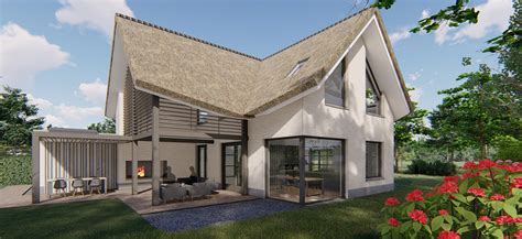 Vergelijking van een huis met en zonder architectonisch ontwerp voor een aanbouw
