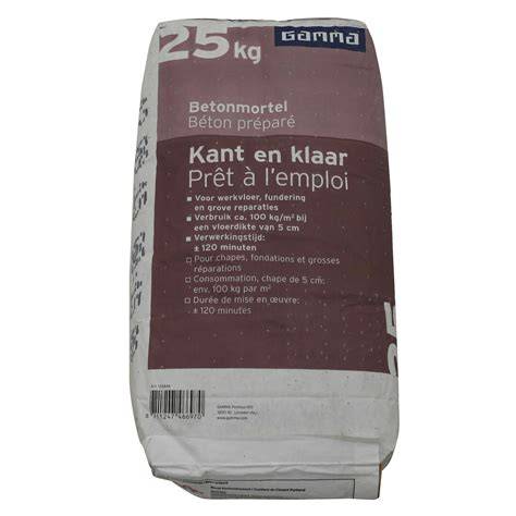 Diagram: Verhoudingen en watertoevoer per 25 kg mortel