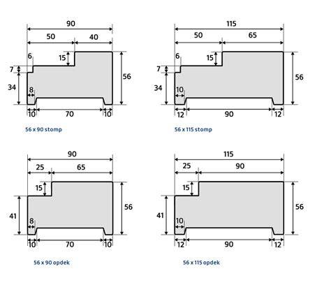 Diagram: Schematische doorsnede van deur-kozijn combinatie RF30 (67x114 mm kozijn, 100 mm muur)
