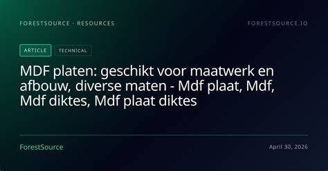 Infographic: MDF-typen en diktes