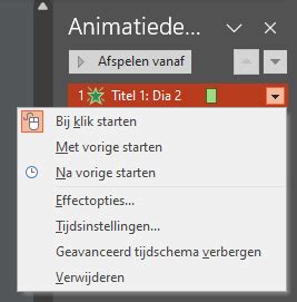 Diagram dat de stappen toont voor het toevoegen van meerdere animaties aan één object in PowerPoint