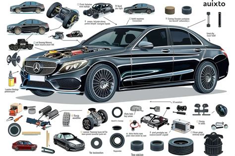 Illustratie van de auto-onderdelen die geïsoleerd moeten worden voor geluidsreductie: bodemplaat, vloer, kofferbak en wielkasten.