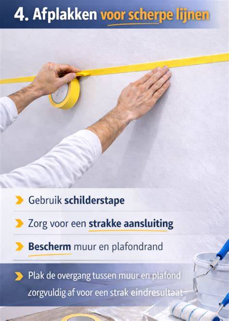 Tip: hoek afplakken met tape en daarna afwerken