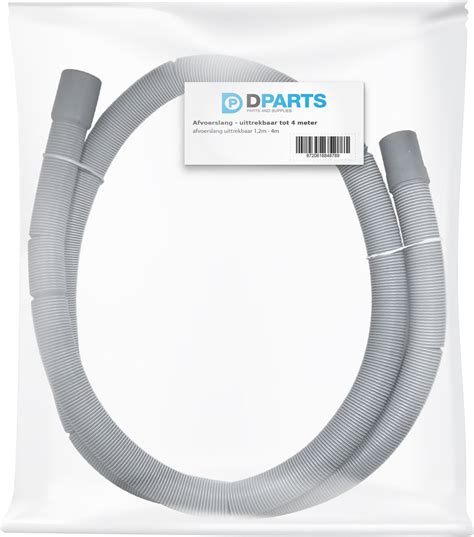 Schematische weergave van de afvoerslang en sifonaansluiting van de vaatwasser