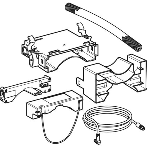 Schema van de Power & Connect Box in een Geberit installatie-element