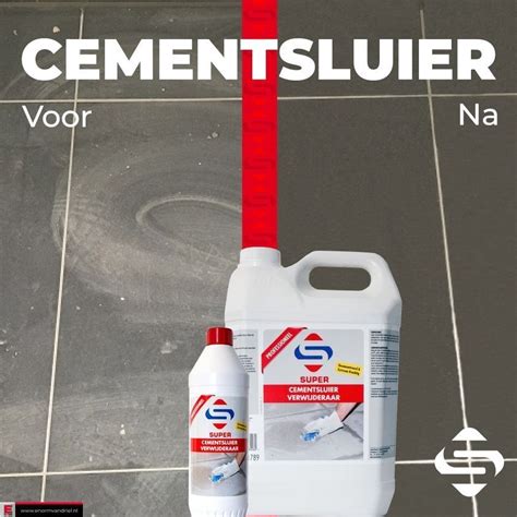 Visuele weergave van cementsluier op tegels, met een voor en na vergelijking.