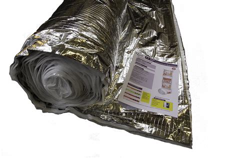 Detailfoto van de gecoate aluminium laag van de isolatiefolie