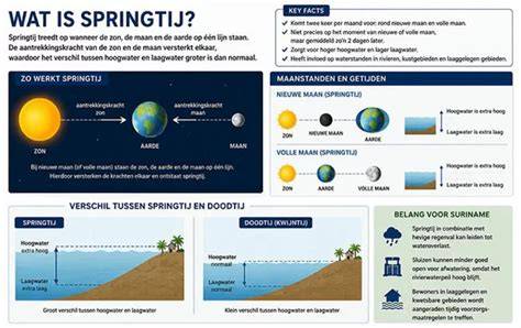 Infographic over getijcyclus en springtij