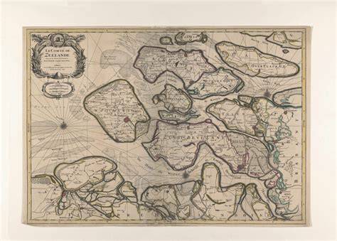 Historische kaart Zeeland en rooms-katholieke abdijen