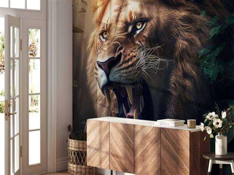 Behang Jungle Leeuw - voorbeeldafbeelding van Jungle Leeuw-thema