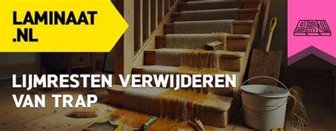 Infographic over stappen voor het verwijderen van lijmresten op laminaat