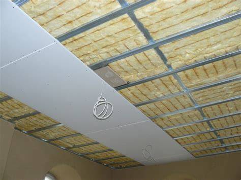 Diagram: isolatie onder verlaagd plafond - rotswolpanelen en inblaasopties