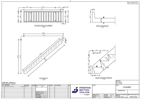 Technische tekening van een betonnen bovenleidingsportaal