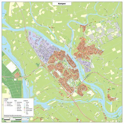 Kaart van Kampen, Kampen-omgeving en aangrenzende steden met schildersbedrijven