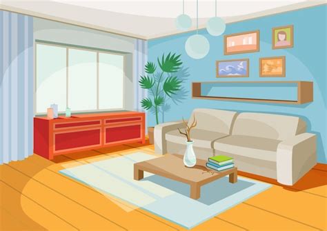 Illustratie van een woonkamer met geïntegreerde plafondspeakers