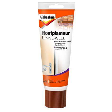 Infographic: Overzicht van soorten houtplamuur buiten, inclusief 1K, 2K epoxy, acryl, en polyester