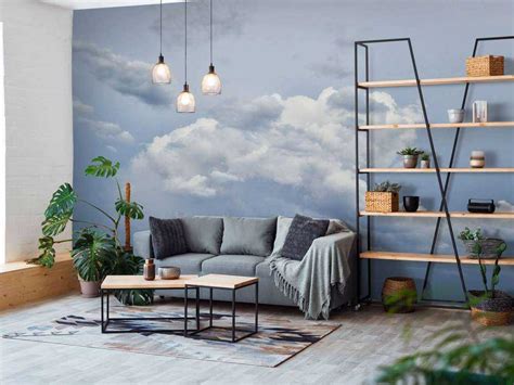 Fotobehang op plafond met wolkenlucht