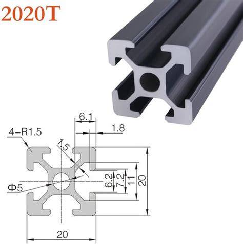 dwarsdoorsnede van T-slot aluminium profiel