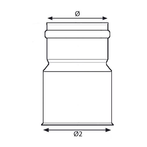 Illustratie van een PVC overgangsstuk voor de verbinding van gresbuizen met PVC