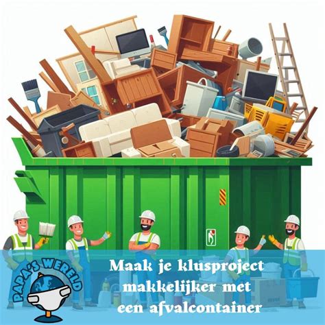 Illustratie van een afvalcontainer die bij een woning is geplaatst.