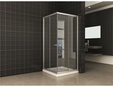 Collage van douchecabines met verschillende kleurprofielen (zwart, chroom, goud, wit).