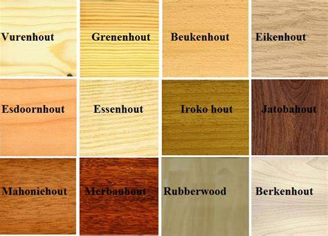 Foto: verschillende afwerkingsopties per houtsoort